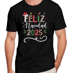 Gildan Black and Red Feliz Navidad 2025 T-Shirt